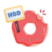 Trendy Birthday Donut vector