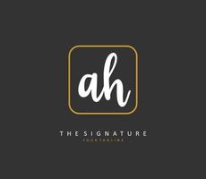 un h ah inicial letra escritura y firma logo. un concepto escritura inicial logo con modelo elemento. vector
