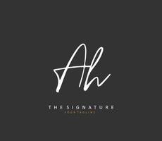 A H AH Initial letter handwriting and  signature logo. A concept handwriting initial logo with template element. vector