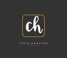 C H CH Initial letter handwriting and  signature logo. A concept handwriting initial logo with template element. vector