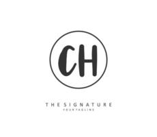 C H CH Initial letter handwriting and  signature logo. A concept handwriting initial logo with template element. vector