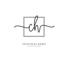 C H CH Initial letter handwriting and  signature logo. A concept handwriting initial logo with template element. vector