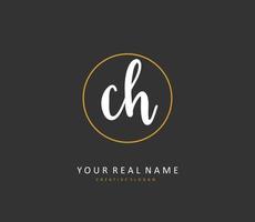 C H CH Initial letter handwriting and  signature logo. A concept handwriting initial logo with template element. vector