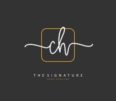 C H CH Initial letter handwriting and  signature logo. A concept handwriting initial logo with template element. vector