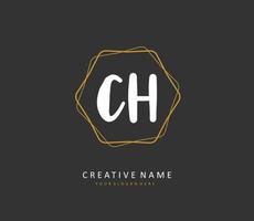 C H CH Initial letter handwriting and  signature logo. A concept handwriting initial logo with template element. vector