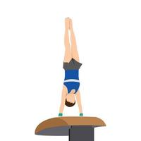 Artistic Gymnastics Vault Athletes Sportsman Games Icon Set. Young boy Athlete. Sporting Championship People Competition. Sport Infographic Artistic Gymnastics Vault events vector
