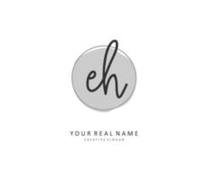 E H EH Initial letter handwriting and  signature logo. A concept handwriting initial logo with template element. vector