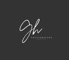 G H GH Initial letter handwriting and  signature logo. A concept handwriting initial logo with template element. vector