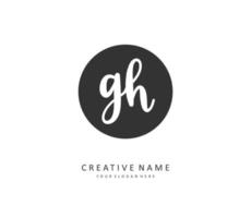 G H GH Initial letter handwriting and  signature logo. A concept handwriting initial logo with template element. vector