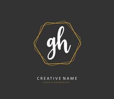 G H GH Initial letter handwriting and  signature logo. A concept handwriting initial logo with template element. vector