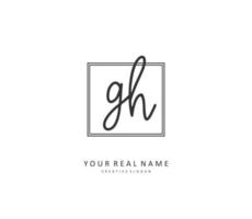 G H GH Initial letter handwriting and  signature logo. A concept handwriting initial logo with template element. vector