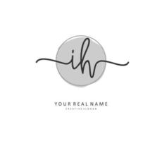 I H IH Initial letter handwriting and  signature logo. A concept handwriting initial logo with template element. vector