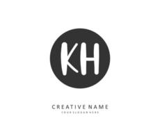 K H KH Initial letter handwriting and  signature logo. A concept handwriting initial logo with template element. vector