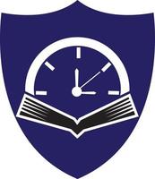 libro hora vector logo modelo. esta diseño utilizar reloj o reloj símbolo.