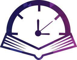 Book Time vector logo template. This design use watch or clock symbol.