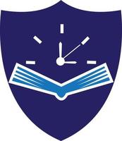 Book Time vector logo template. This design use watch or clock symbol.