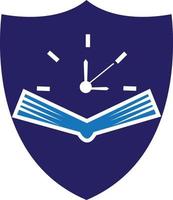 Book Time vector logo template. This design use watch or clock symbol.