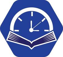 Book Time vector logo template. This design use watch or clock symbol.