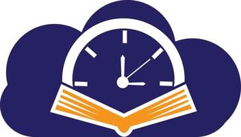 Book Time vector logo template. This design use watch or clock symbol.