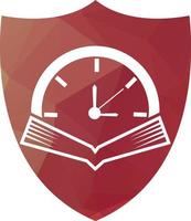 Book Time vector logo template. This design use watch or clock symbol.