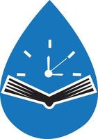 Book Time vector logo template. This design use watch or clock symbol.