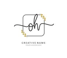 O H OH Initial letter handwriting and  signature logo. A concept handwriting initial logo with template element. vector