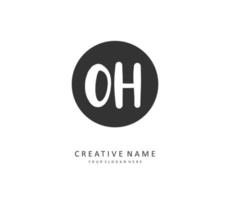 O H OH Initial letter handwriting and  signature logo. A concept handwriting initial logo with template element. vector