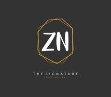 z norte zn inicial letra escritura y firma logo. un concepto escritura inicial logo con modelo elemento. vector