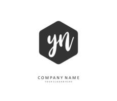 Y N YN Initial letter handwriting and  signature logo. A concept handwriting initial logo with template element. vector