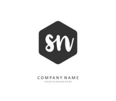 S N SN Initial letter handwriting and  signature logo. A concept handwriting initial logo with template element. vector