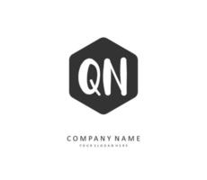 Q N QN Initial letter handwriting and  signature logo. A concept handwriting initial logo with template element. vector