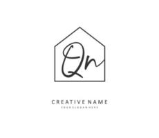 Q N QN Initial letter handwriting and  signature logo. A concept handwriting initial logo with template element. vector
