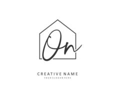 O N ON Initial letter handwriting and  signature logo. A concept handwriting initial logo with template element. vector