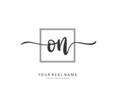 O N ON Initial letter handwriting and  signature logo. A concept handwriting initial logo with template element. vector