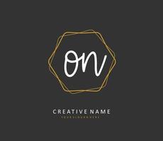 O N ON Initial letter handwriting and  signature logo. A concept handwriting initial logo with template element. vector