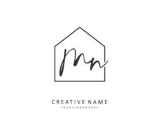 M N MN Initial letter handwriting and  signature logo. A concept handwriting initial logo with template element. vector