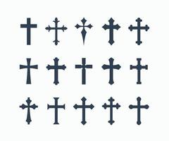 Christian Cross vector icons. Set of Christian Crosse icon vector illustration.