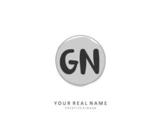 G N GN Initial letter handwriting and  signature logo. A concept handwriting initial logo with template element. vector