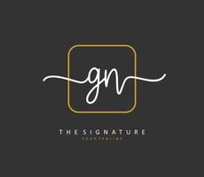 G N GN Initial letter handwriting and  signature logo. A concept handwriting initial logo with template element. vector