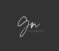 G N GN Initial letter handwriting and  signature logo. A concept handwriting initial logo with template element. vector