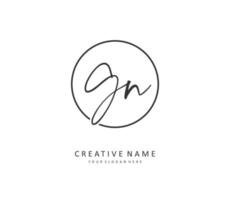 G N GN Initial letter handwriting and  signature logo. A concept handwriting initial logo with template element. vector