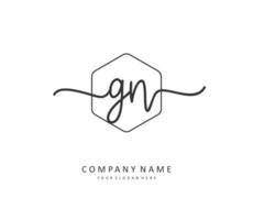 G N GN Initial letter handwriting and  signature logo. A concept handwriting initial logo with template element. vector