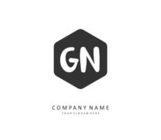 G N GN Initial letter handwriting and  signature logo. A concept handwriting initial logo with template element. vector