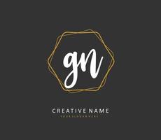 G N GN Initial letter handwriting and  signature logo. A concept handwriting initial logo with template element. vector