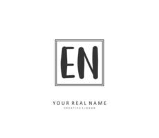 E N EN Initial letter handwriting and  signature logo. A concept handwriting initial logo with template element. vector