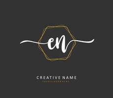 E N EN Initial letter handwriting and  signature logo. A concept handwriting initial logo with template element. vector