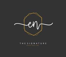 E N EN Initial letter handwriting and  signature logo. A concept handwriting initial logo with template element. vector