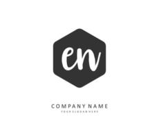 E N EN Initial letter handwriting and  signature logo. A concept handwriting initial logo with template element. vector