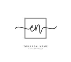 E N EN Initial letter handwriting and  signature logo. A concept handwriting initial logo with template element. vector