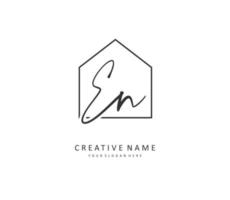 E N EN Initial letter handwriting and  signature logo. A concept handwriting initial logo with template element. vector